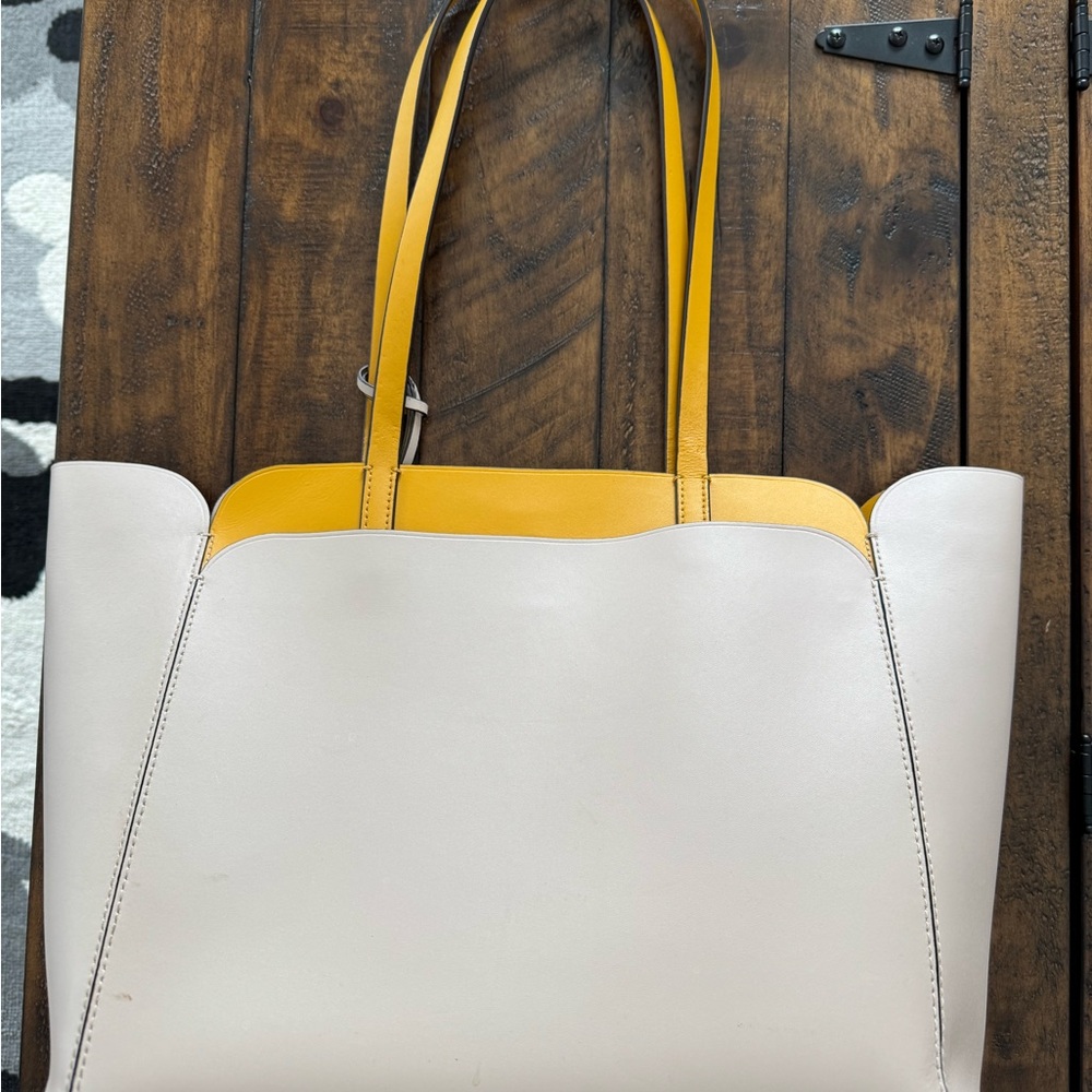 Kate Spade Two-Tone Leather Tote — Light Tan and Mustard - Picture 5 of 16